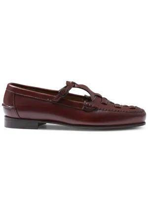 Maqueda Interwoven T-Bar Loafer Russet Filling Pieces Loafers