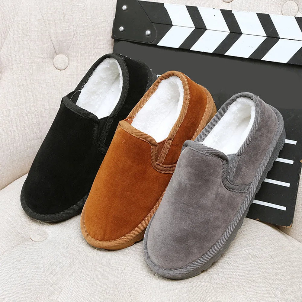 Suede Shoes Business Casual Fashion Women Boots Flat Ankle Fur Lined Warm Snow Breathable Shoes Lazy shoes Big Size 35-43 Drop Shipping EF8