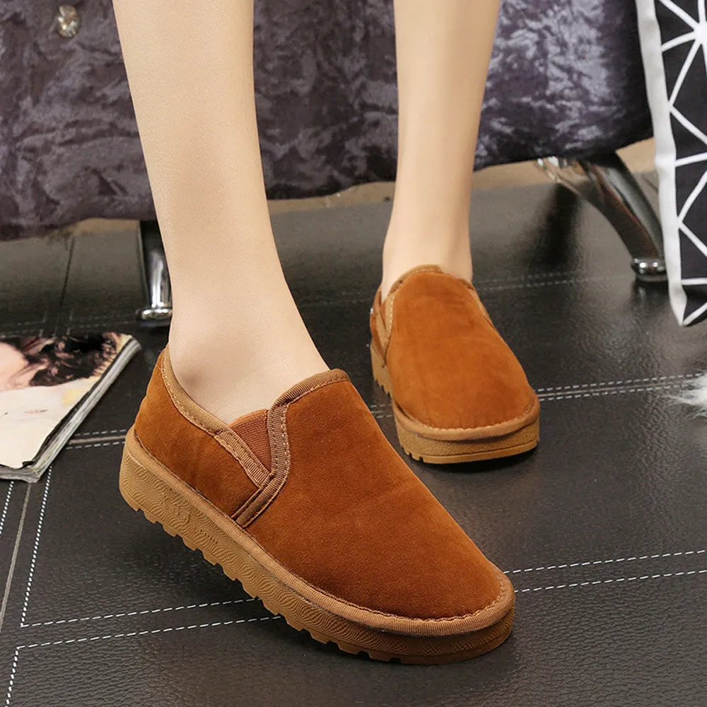 Fashion Women Boots Flat Ankle Fur Lined Warm Snow Breathable Shoes Lazy shoes Big Size 35-43 Drop Shipping EF8 Shoes Casually Crossword