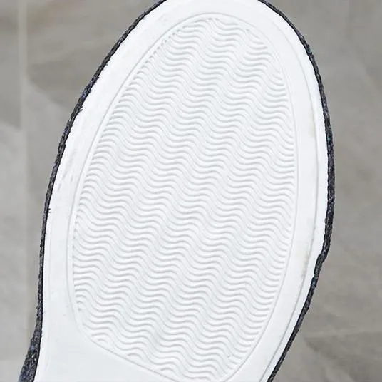 Women's rhinestone glitter front lace canvas Rimi Sneakers