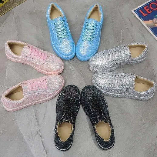 Officine Creative Sneakers Women's rhinestone glitter front lace canvas