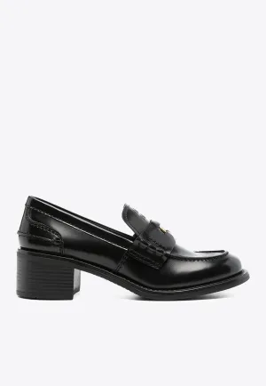 Brushed Leather Penny Loafers Bread Loafers