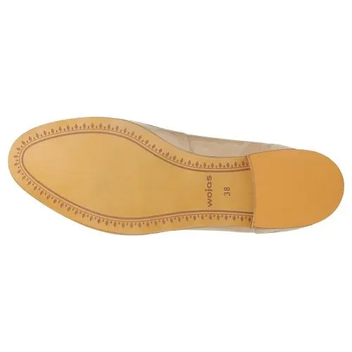 Oxford Flats Shoes Wojas Beige Leather Loafers | 46074-34