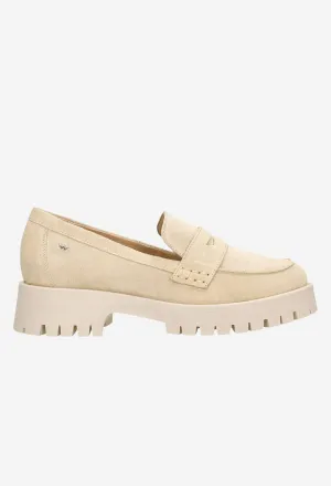 Wojas Beige Leather Loafers | 46124-64 Zerøgrand Remastered Stitchlite Wingtip Oxfords