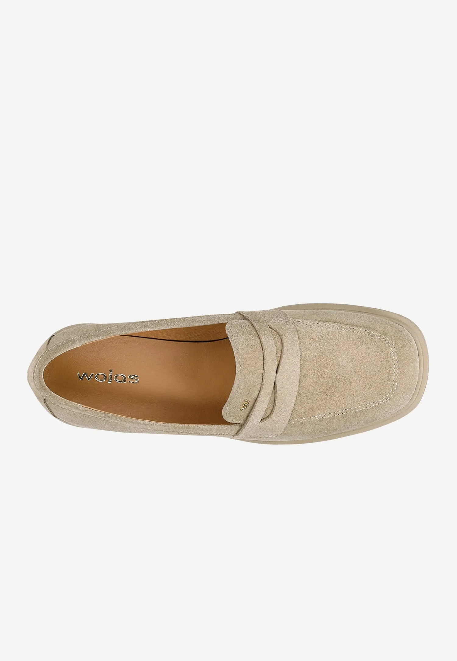 Wojas Beige Velour Leather Loafers | 4629664 Oxford Laces