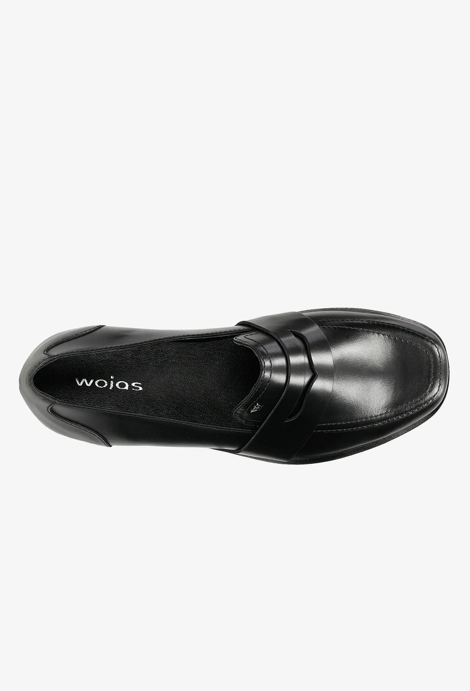 Wojas Black Leather Loafers with Decorative Strap | 46080-51 San Jose Oxford