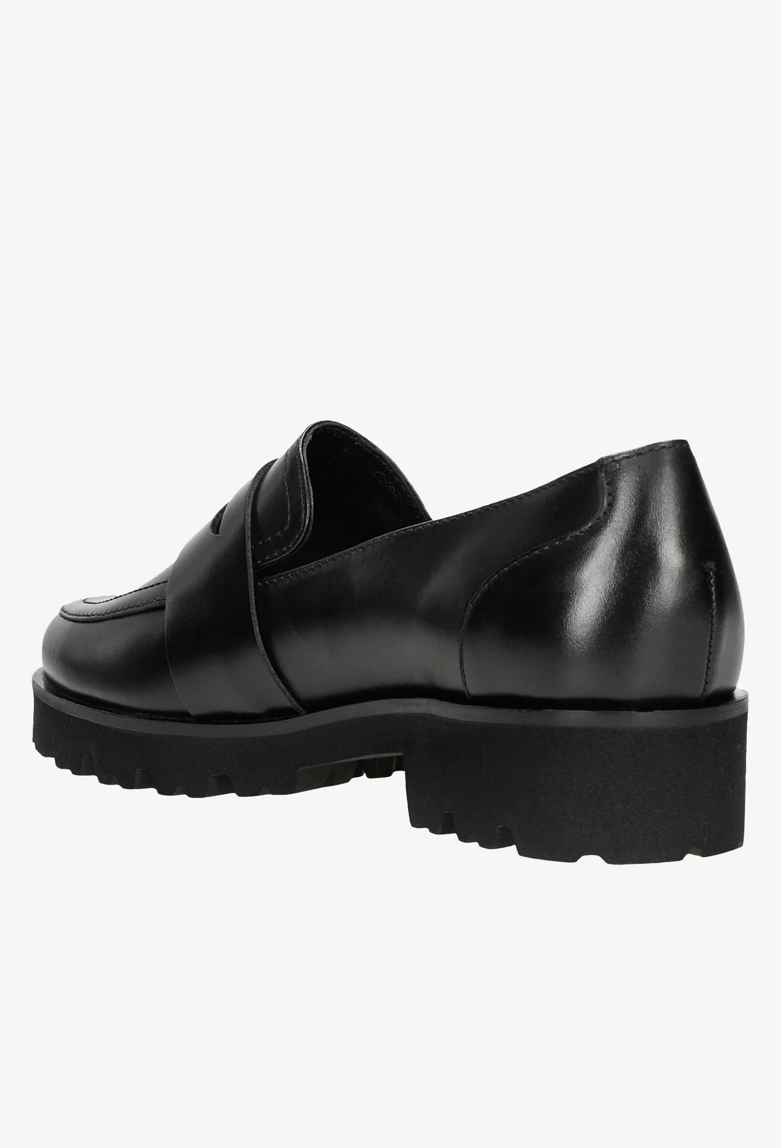 Leopard Oxfords Wojas Black Leather Loafers with Decorative Strap | 46080-51