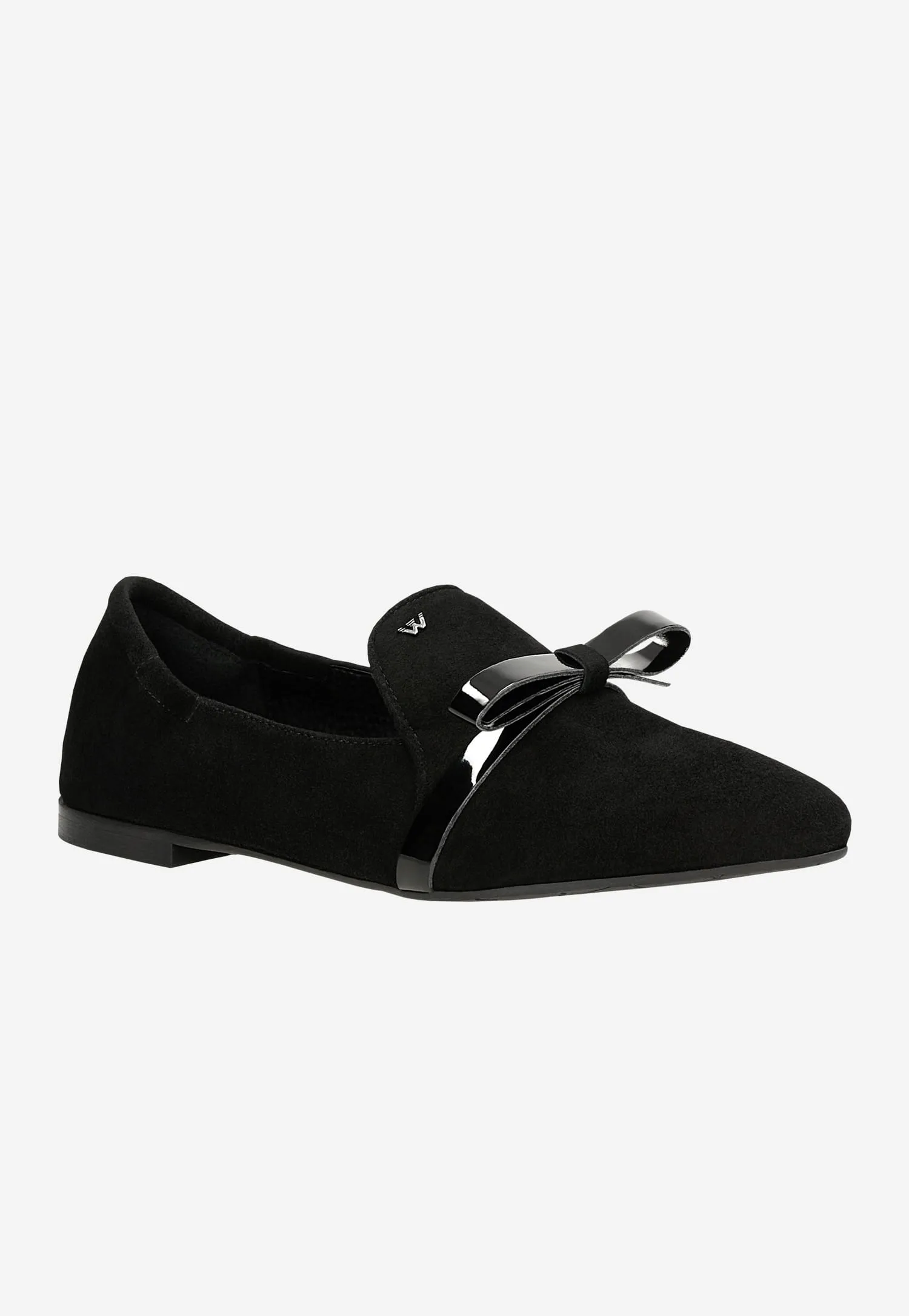 Harmon Plain Toe Oxfords Wojas Black Velour Leather Loafers with Decorative Bow | 4500861