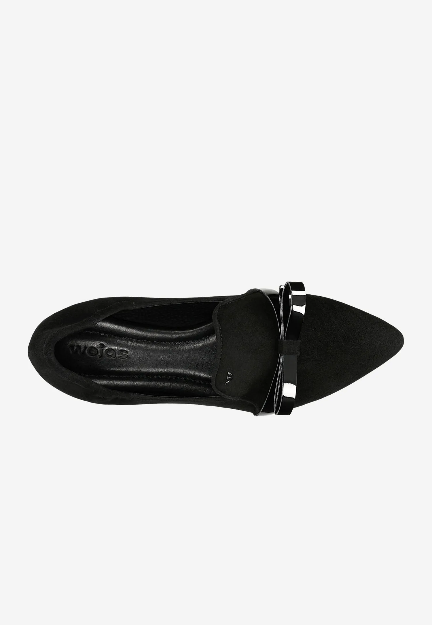 Wojas Black Velour Leather Loafers with Decorative Bow | 4500861 Slim Fit Oxford Shirt