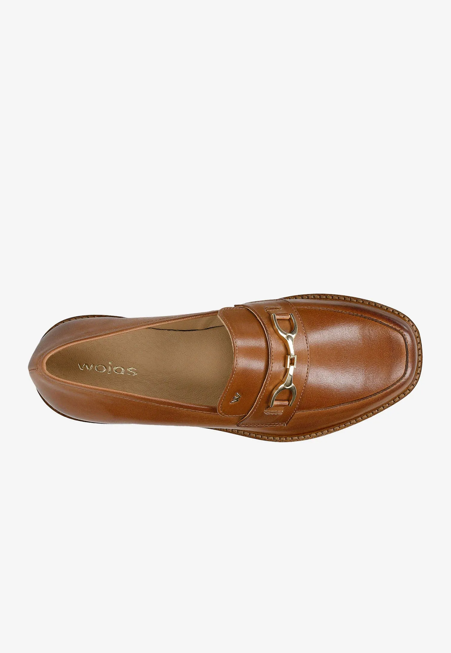 Wojas Light Brown Leather Loafers with Decorative Chain | 46092-53 Hines Oxfords