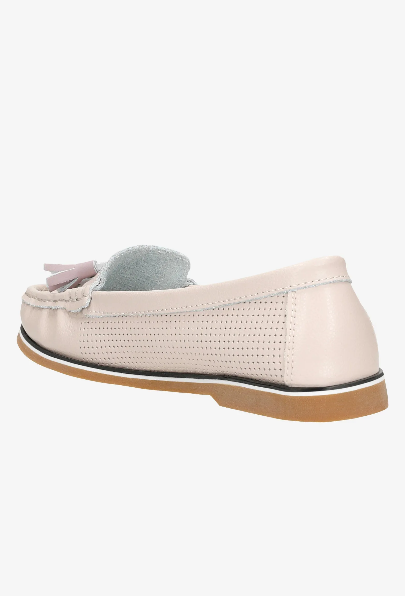 Wojas Light Pink Leather Loafers with Fringes | 4617055 Studios Lark Oxfords