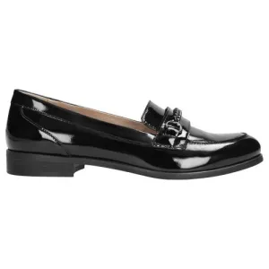 Oxfords Derbies And Brogues Wojas Women's Classic Black Patent Leather Loafers with Chain | 4601231