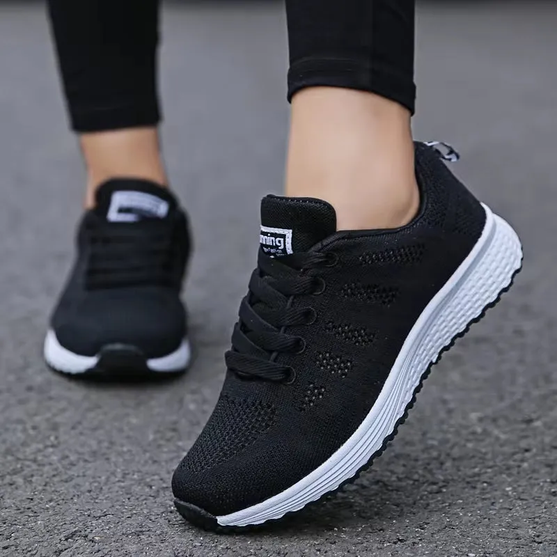 Flat Shoes On Amazon Women Casual Shoes Fashion Breathable Walking Mesh Flat Shoes Sneakers Women Gym Vulcanized Shoes White Female Footwear