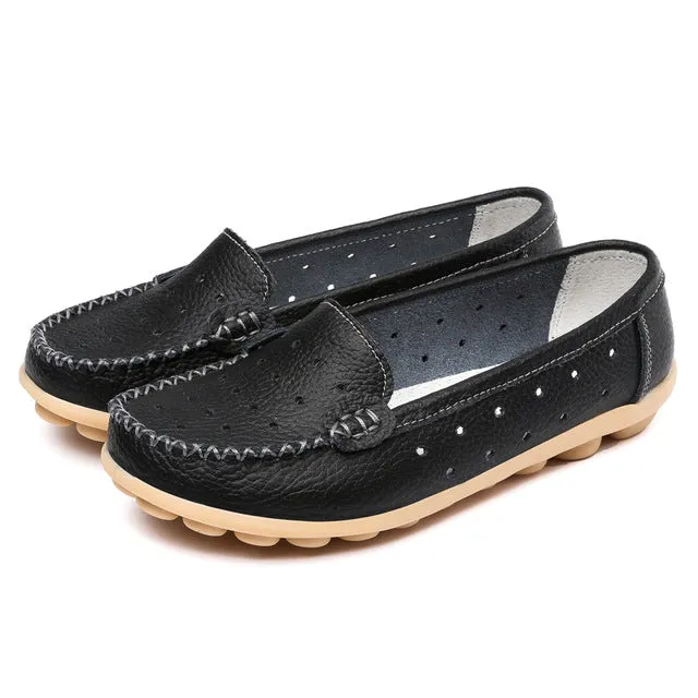 Stacy Adams Shoes Loafers Women genuine Leather Shoes Slip on women Flats Comfort shoes woman moccasins Spring summer Winter shoes