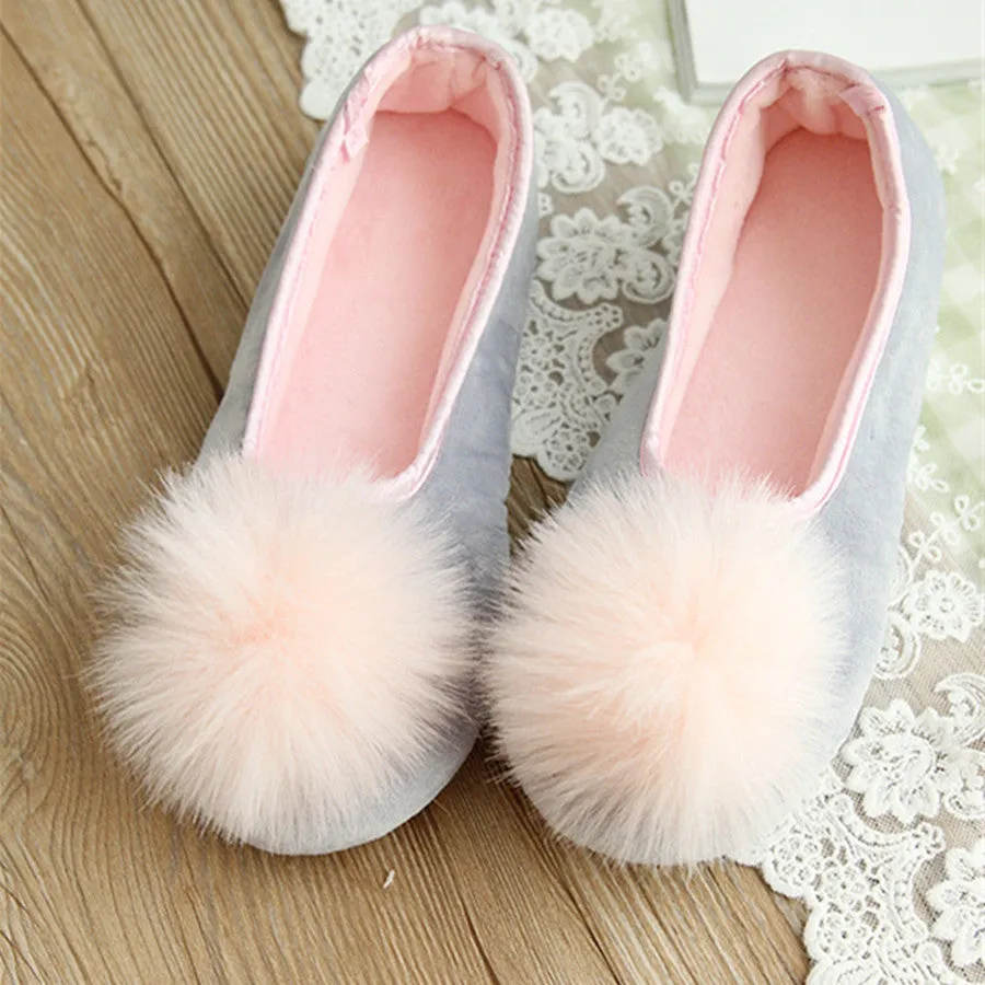 Women Indoor Wear Shoes Home Slippers Sweet Looking Two Colors Spring Autumn Wear Fashion Style Comfortable Wear Quince Shearling Slippers