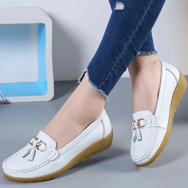 Women Shoes Women Sports Shoes With Low Heels Loafers Slip On Casual Sneaker Zapatos Mujer White Shoes Female Sneakers Tennis Comfy Casual Shoes For Work