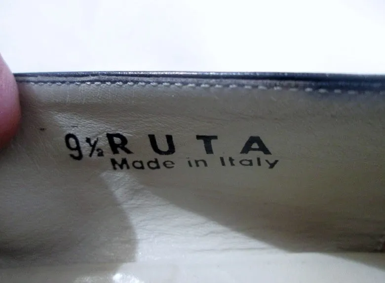 Loafers Black Womens BALLY RUTA Italy Slip On SHOE Loafer BLACK LEATHER 9.5 WHITE HORSEBIT