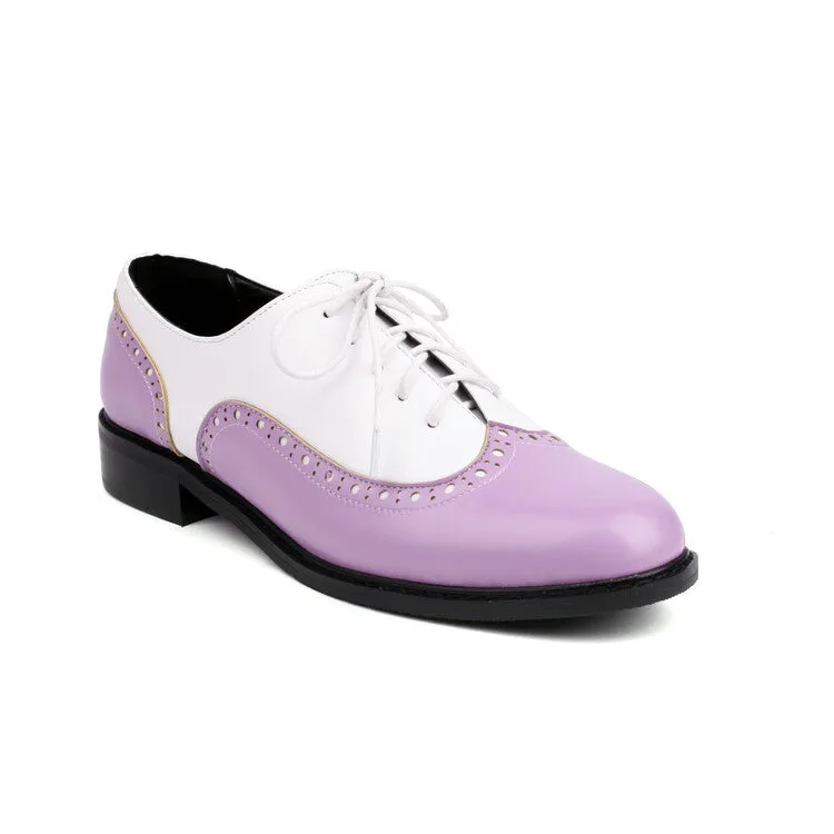 Women's Bicolor Tied Straps Flats Oxford Shoes Oxfords Shoes