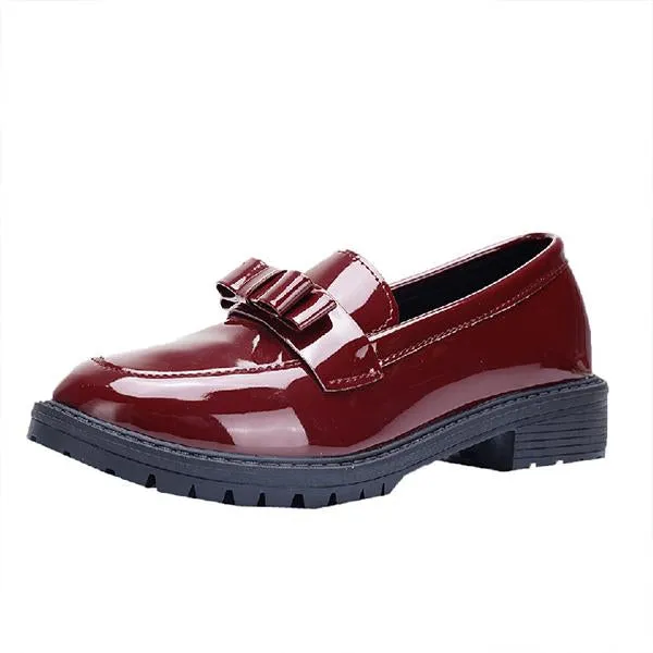 Women's Casual Bow Slip-On Loafers 36478711S Wedge Heel Loafers