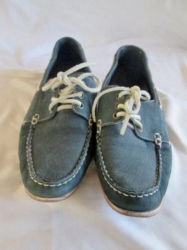 Jeans And Penny Loafers Womens COLE HAAN Leather Moccasins Mocs Walking Shoes Boat SLATE BLUE 10