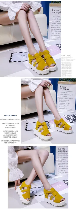 Horse Bit Loafers Market Women's High Heel Casual footwear flip flops Open Toe Platform Gladiator Sandals