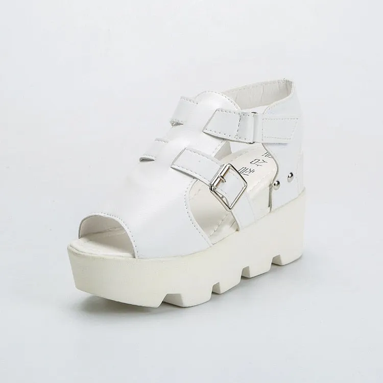 Women's High Heel Casual footwear flip flops Open Toe Platform Gladiator Sandals Loafers Slipping