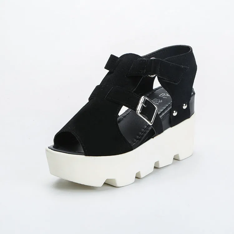 Women's High Heel Casual footwear flip flops Open Toe Platform Gladiator Sandals Hermes Loafers