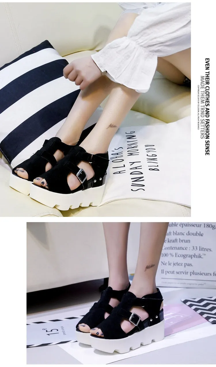 Women's High Heel Casual footwear flip flops Open Toe Platform Gladiator Sandals Loafers Wedding