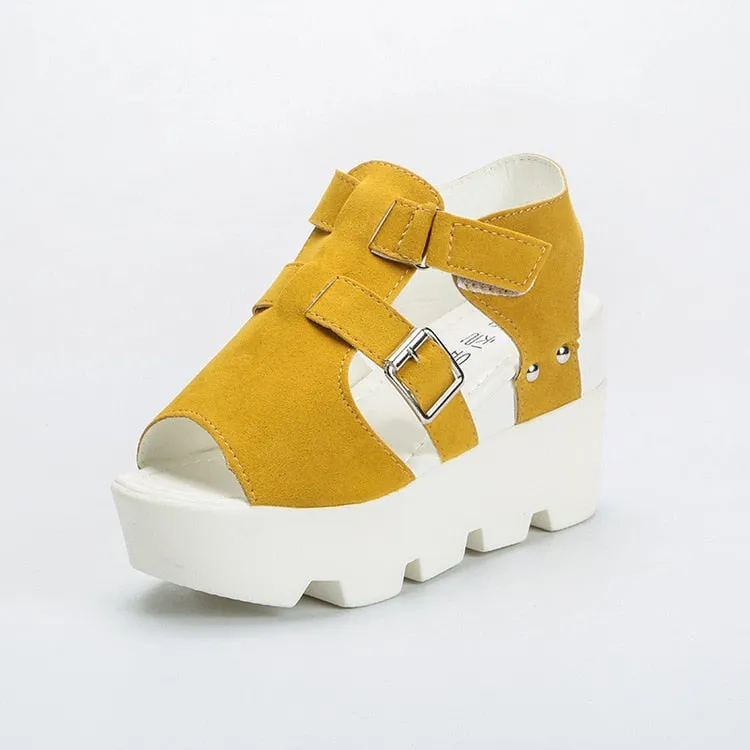 Lined Loafers Women's High Heel Casual footwear flip flops Open Toe Platform Gladiator Sandals