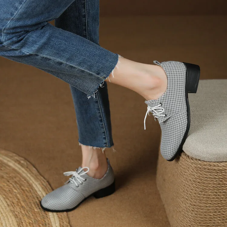 Brown Shoes Women's Lace Up Oxford Shoes