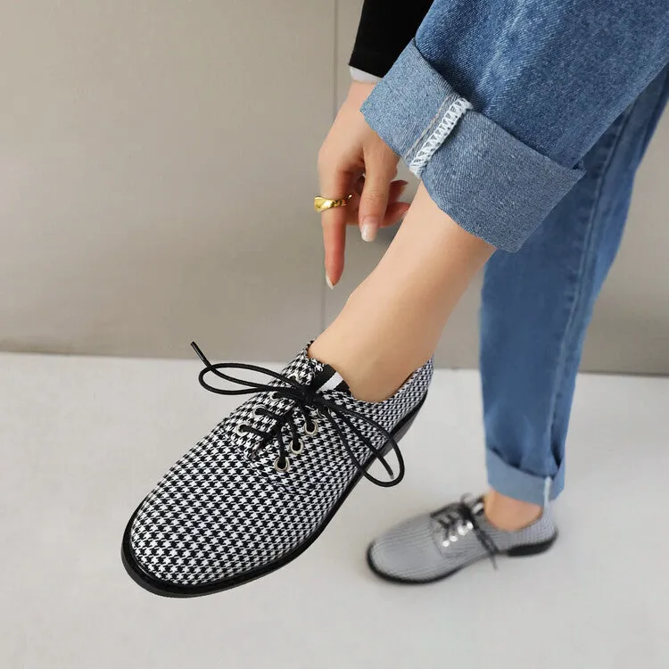 Women's Lattice Lace-Up Flats Oxford Shoes Best Oxford Shoes Store In Tokyo