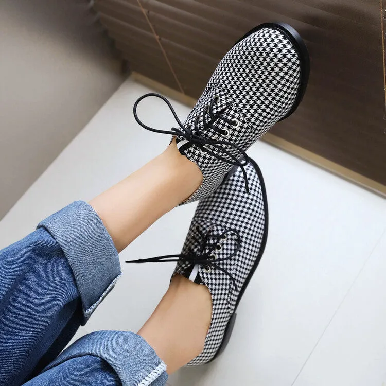 Women's Lattice Lace-Up Flats Oxford Shoes Grand Atlantic Oxford