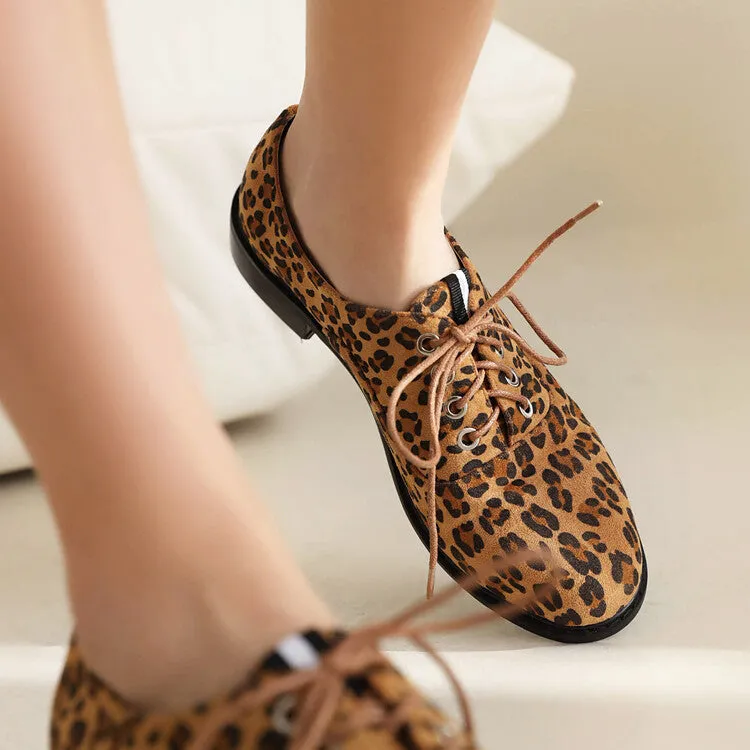 Women's Lattice Lace-Up Flats Oxford Shoes Oxford Shoes Suede