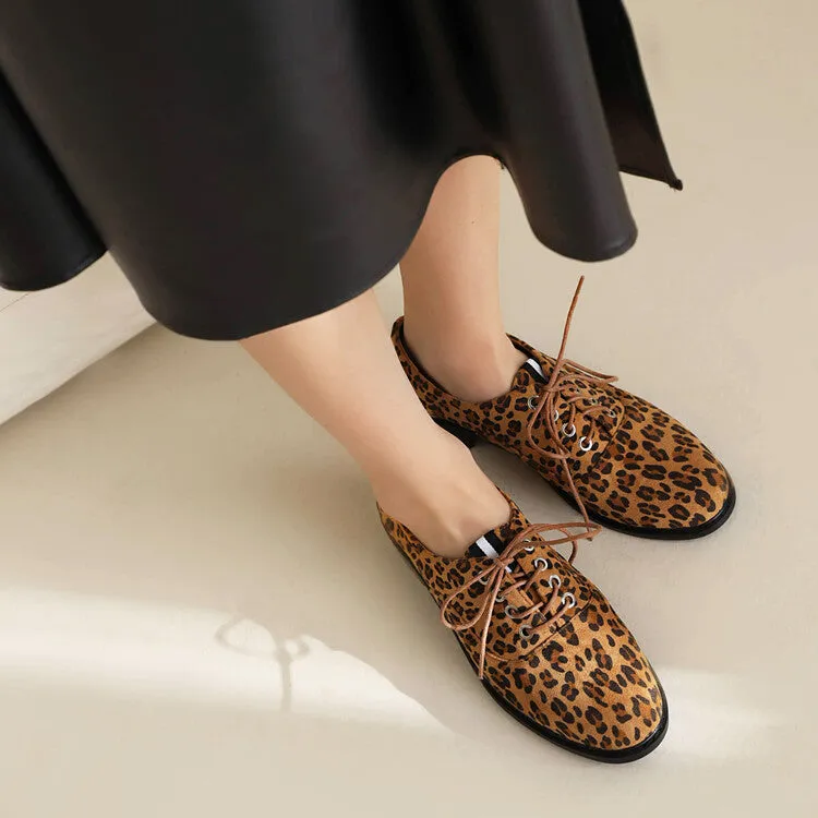 Oxfords Boots Women's Lattice Lace-Up Flats Oxford Shoes