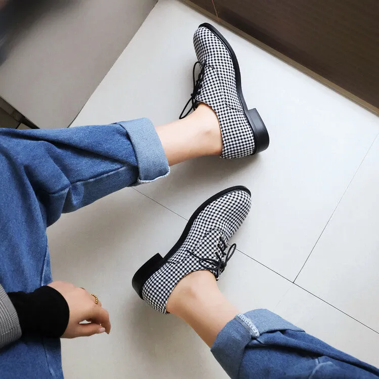 Women's Lattice Lace-Up Flats Oxford Shoes Solovair Oxford