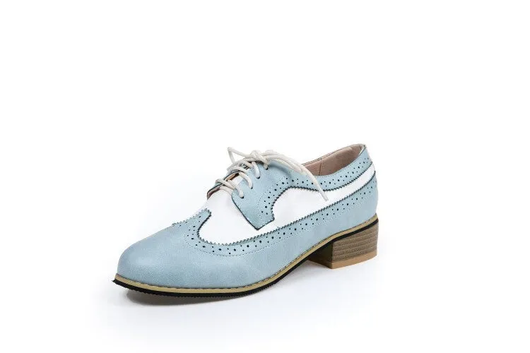 Women's Pointed Toe Bicolor Lace-Up Oxford Shoes My Favorite Shoes Oxford Ms