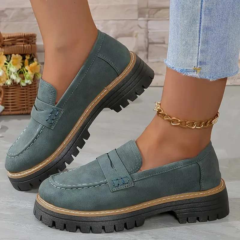 Women's Preppy Platform Loafers Chic Loafers