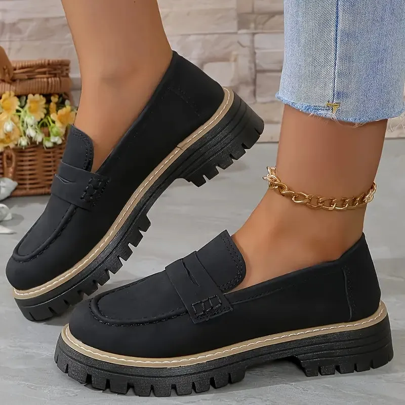 Loafers With Wedge Women's Preppy Platform Loafers