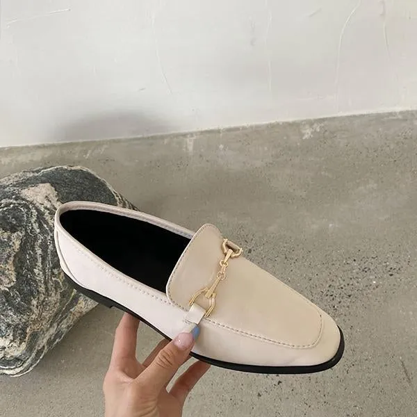 Loafers With Soles Women's Retro Horsebit Flat Loafers 79882601S