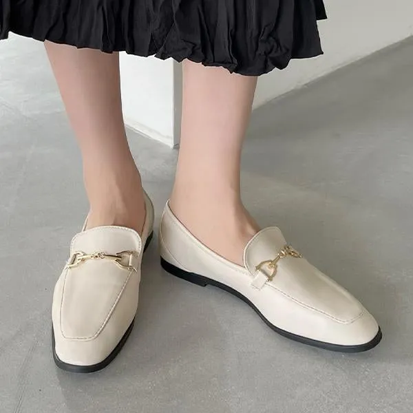 Best Loafers For Wide Feet Women's Retro Horsebit Flat Loafers 79882601S