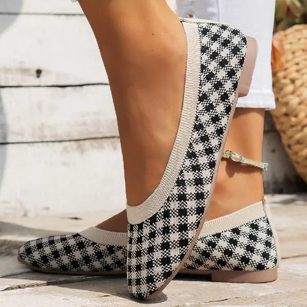 Women's Square-Toe Flat Knitted Slip-On Loafers 31340930C Loraine Bit Loafers