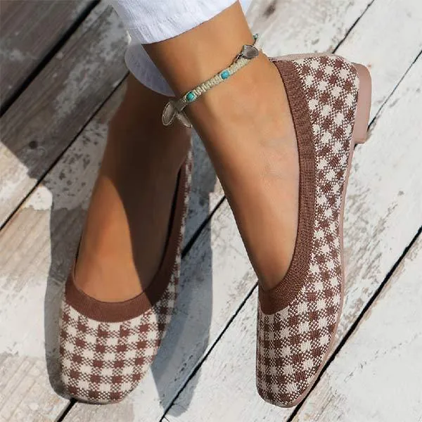 Women's Square-Toe Flat Knitted Slip-On Loafers 31340930C Gucci Loafers On Sale