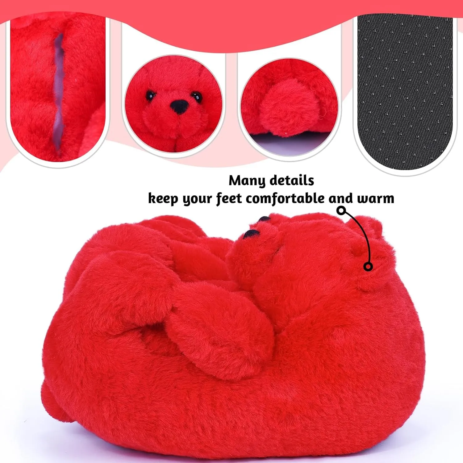 Light Up Slippers Womens Teddy Bear