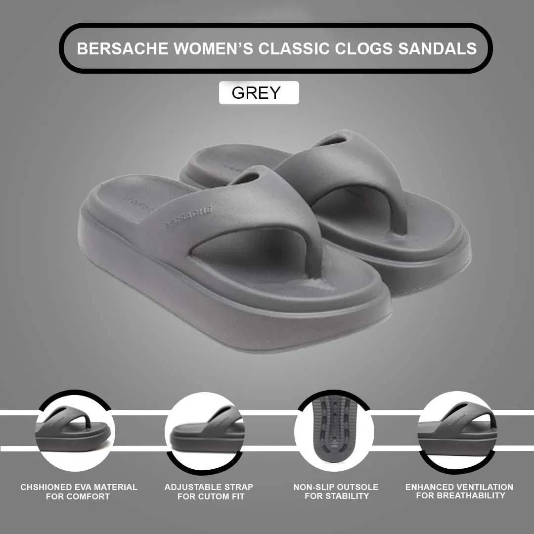 Dino Feet Slippers Bersache Extra Soft Classic Casual with  Regular wear with Ultra Soft & Flexibility Technology Flip Flop For women's/Girl's-(6110-Grey)