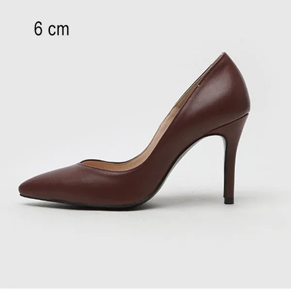 Women High Heels Female Shoes Classics Basic Women Pumps Pointed Toe Slip On Casual Shoes Spring Autumn New Arrival DE Leather Shoe Casual
