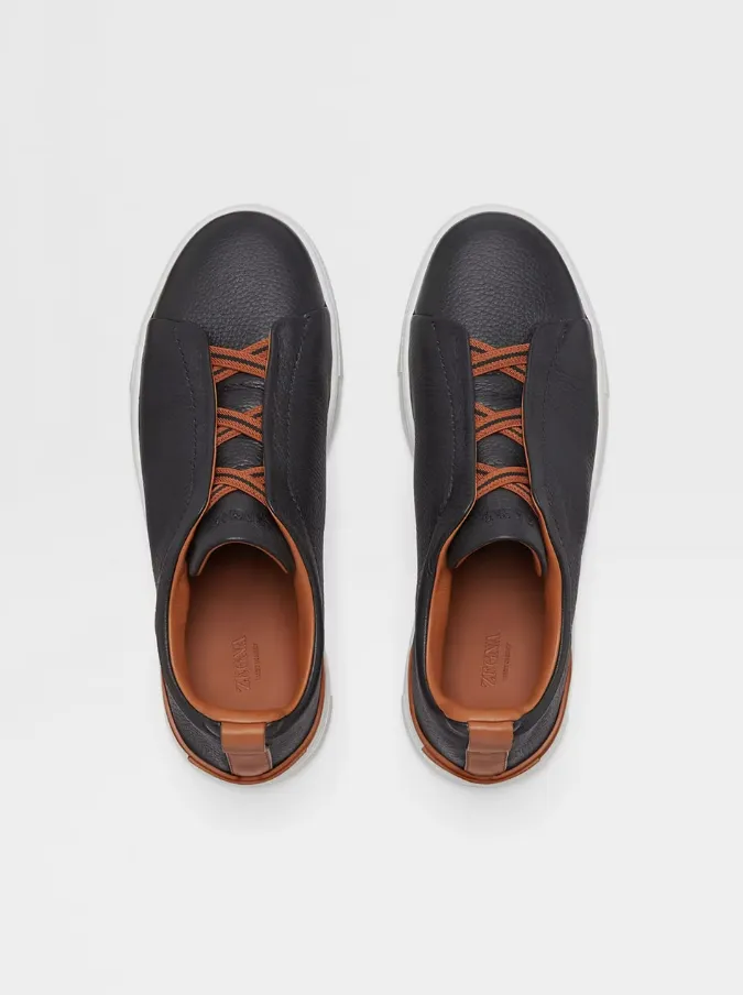 Zegna Triple Stitch Low-Top Sneaker Slip-on Logo Sneakers